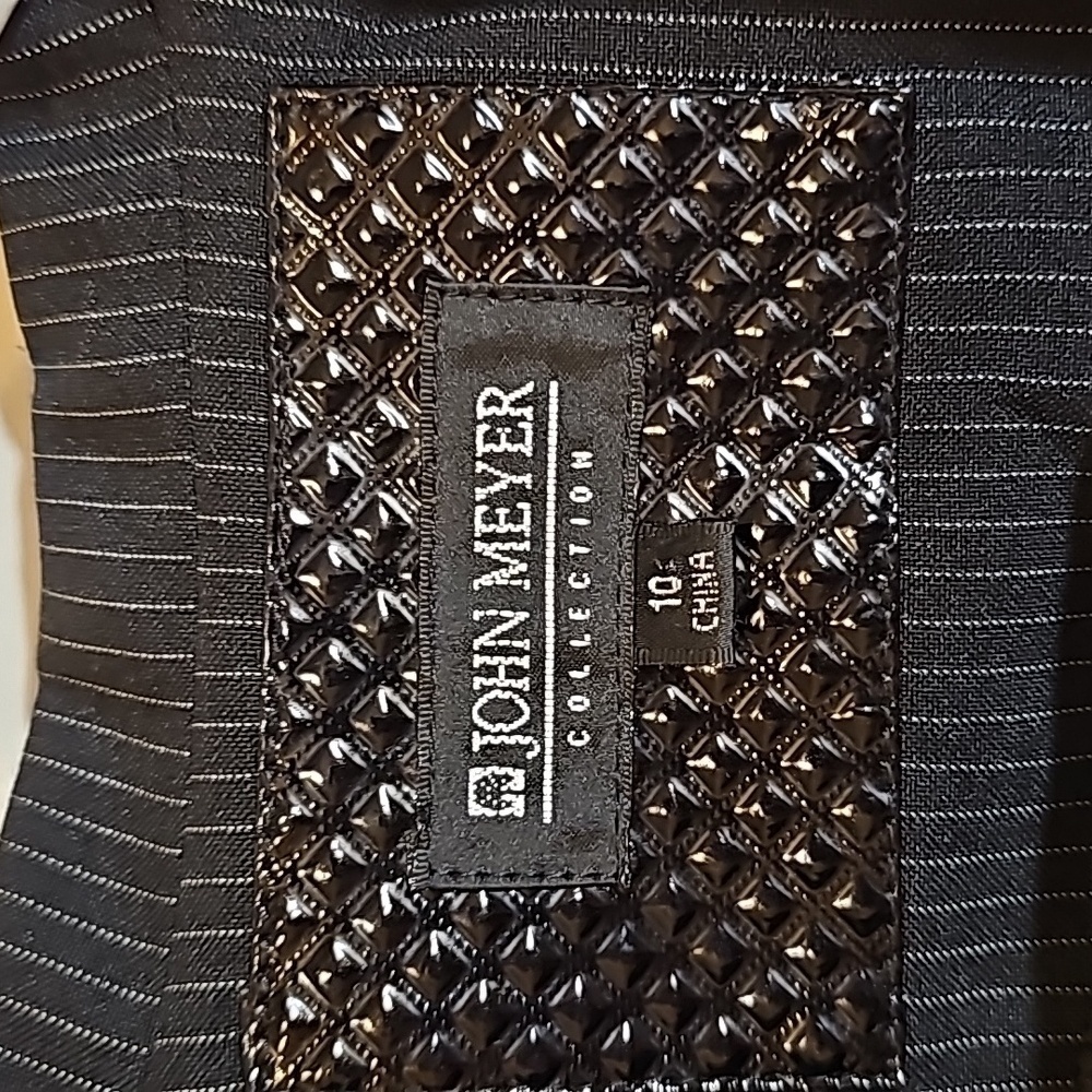 John Meyer Collection Dark Single Button Pinstrip… - image 2